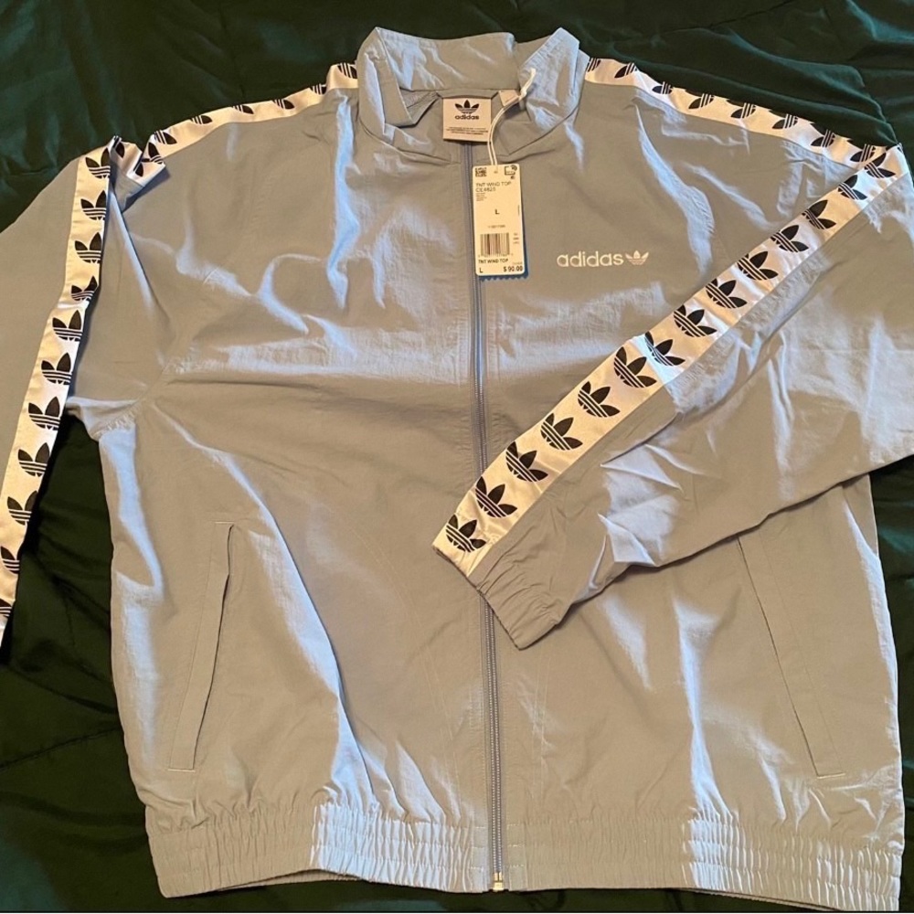 adidas TNT Wind Top Jacket CE4825 Ash Green NWT - Large - Picture 3 of 3